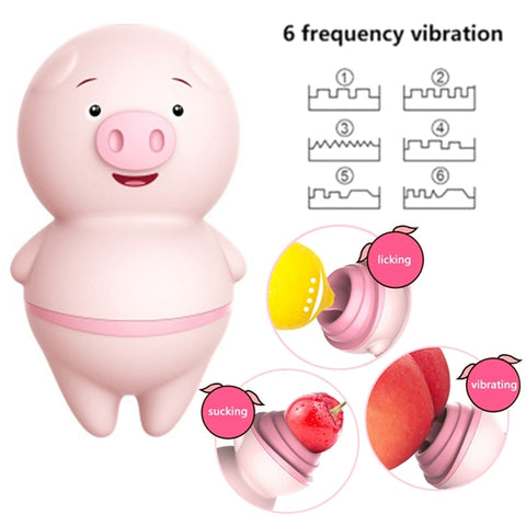 Cute Little Licking, Sucking, Vibrating Pig Vibrator